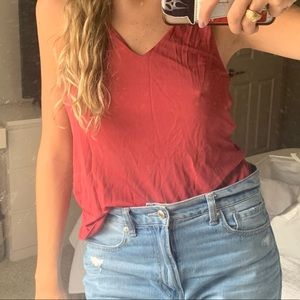 Rusty muted sleeveless blouse